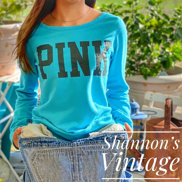 PINK Victoria's Secret Tops - PINK big logo small sweatshirt A21